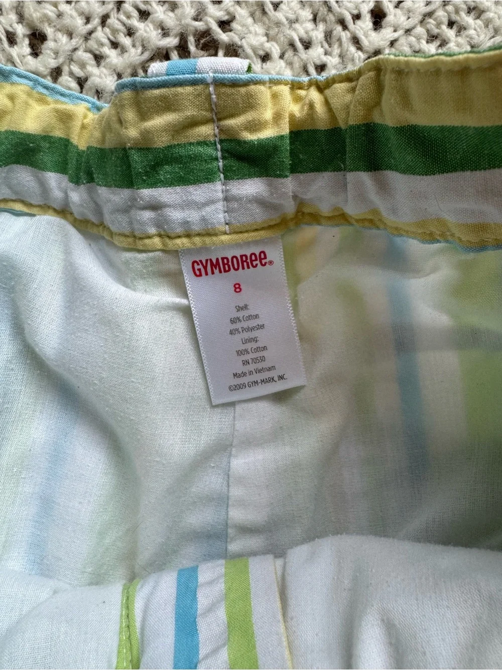 Y2K Gymboree Girl Shorts Size 7/8 Adjustable Colorful Play Clothes